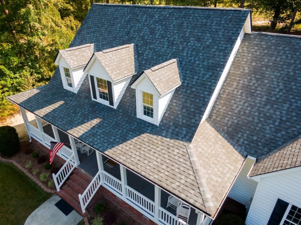 Residential Roof Inspection Drone Photos